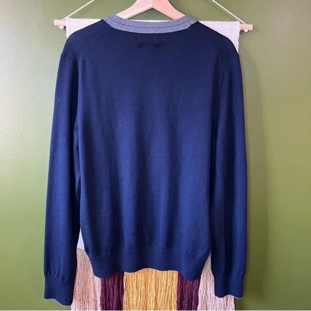 Banana Republic Navy V-Neck Merino Cardigan